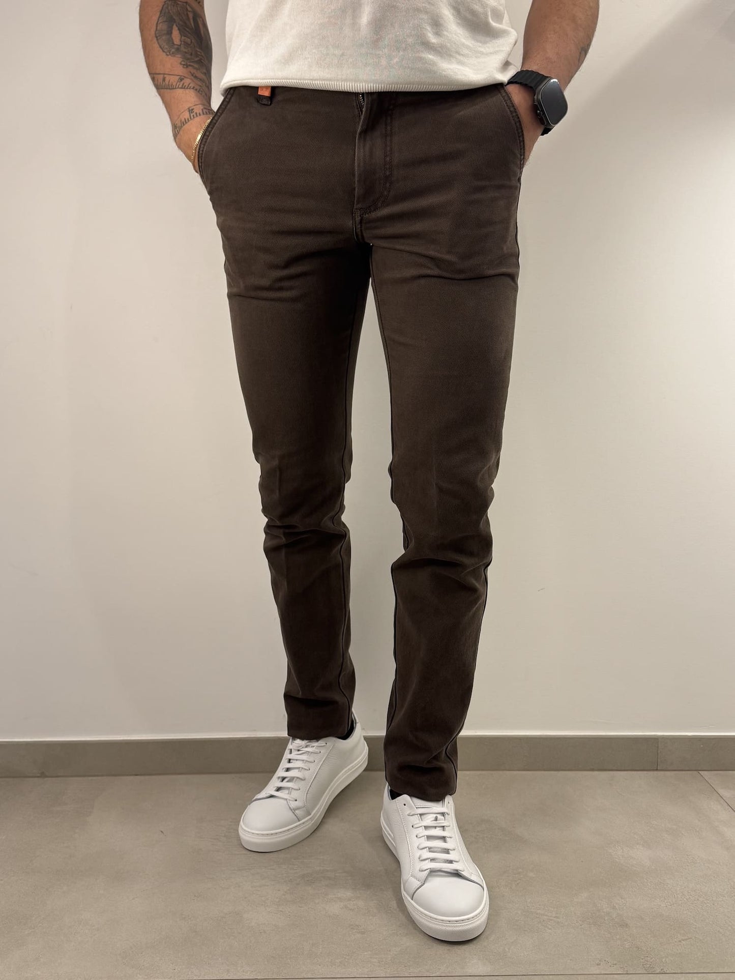 Pantalone Sea Barrier in misto cotone marrone