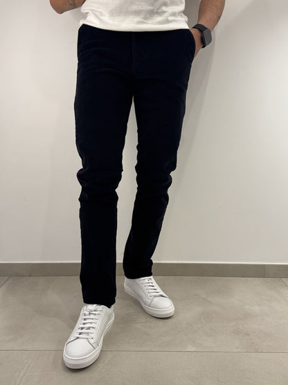 Pantalone Sea Barrier in velluto con fantasia a righi Nero