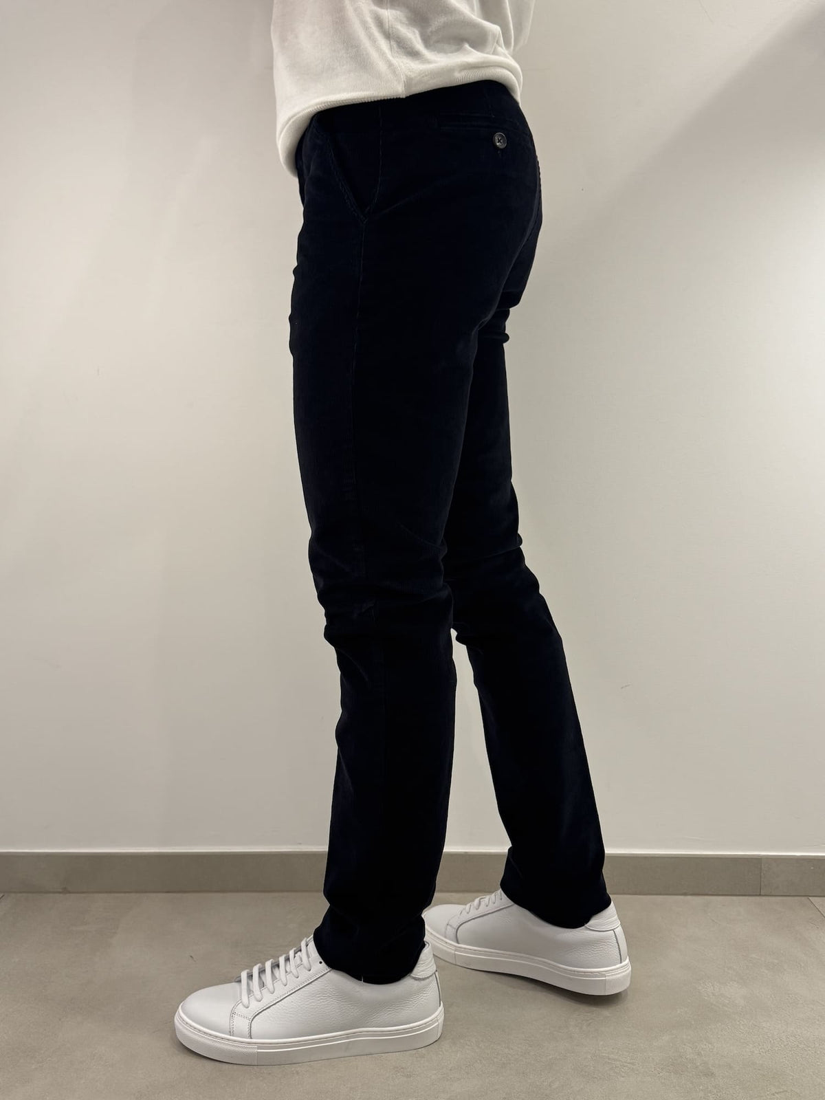 Pantalone Sea Barrier in velluto con fantasia a righi Nero