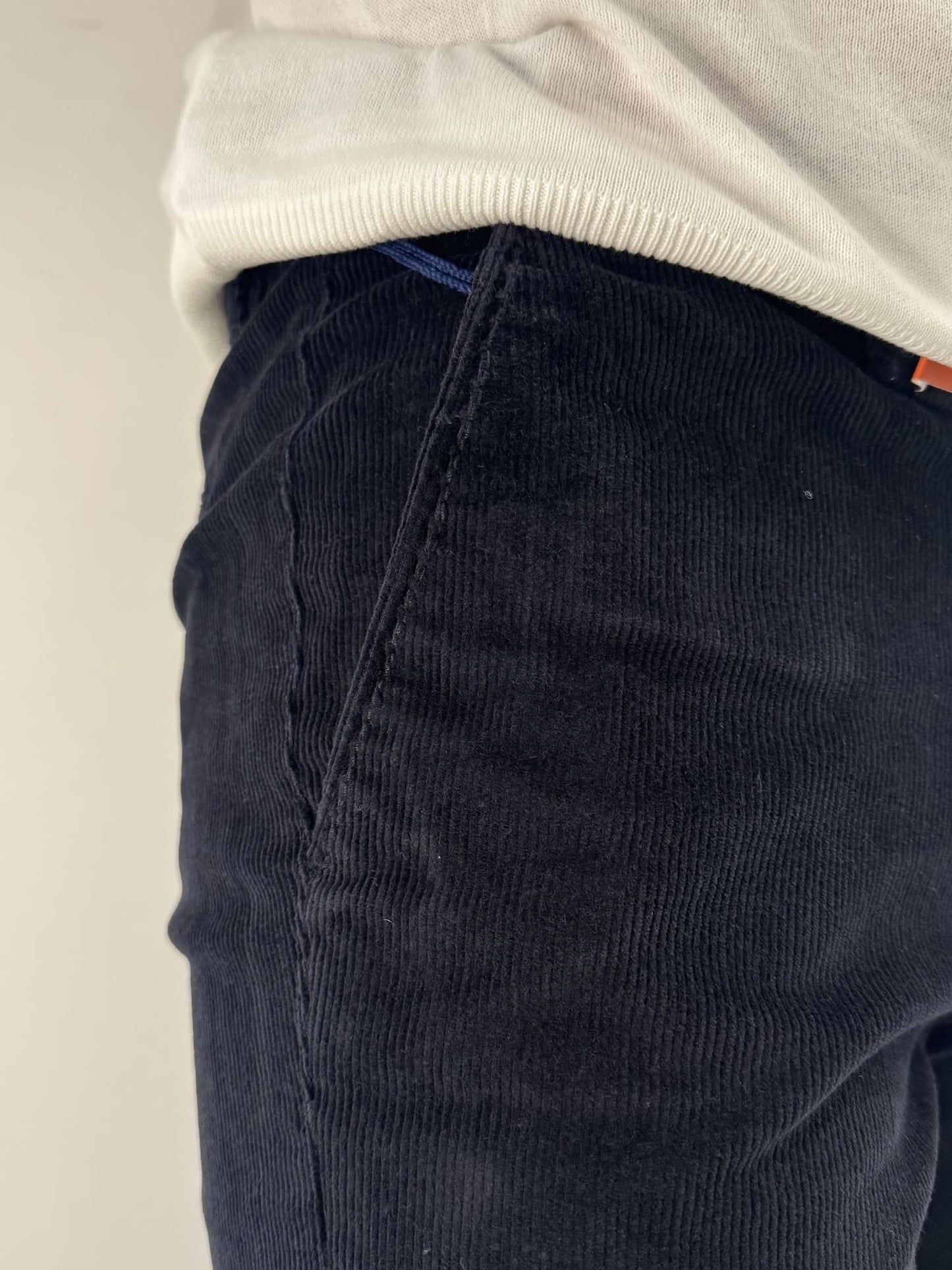 Pantalone Sea Barrier in velluto con fantasia a righi Nero