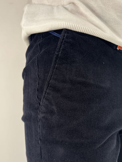 Pantalone Sea Barrier in velluto con fantasia a righi Nero