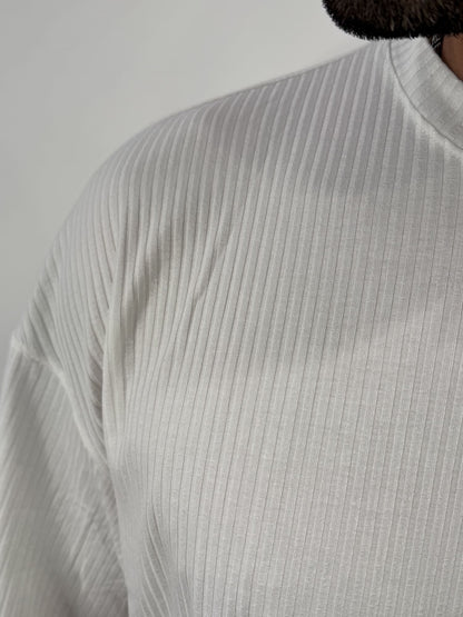 T-shirt basic elasticizzata a coste