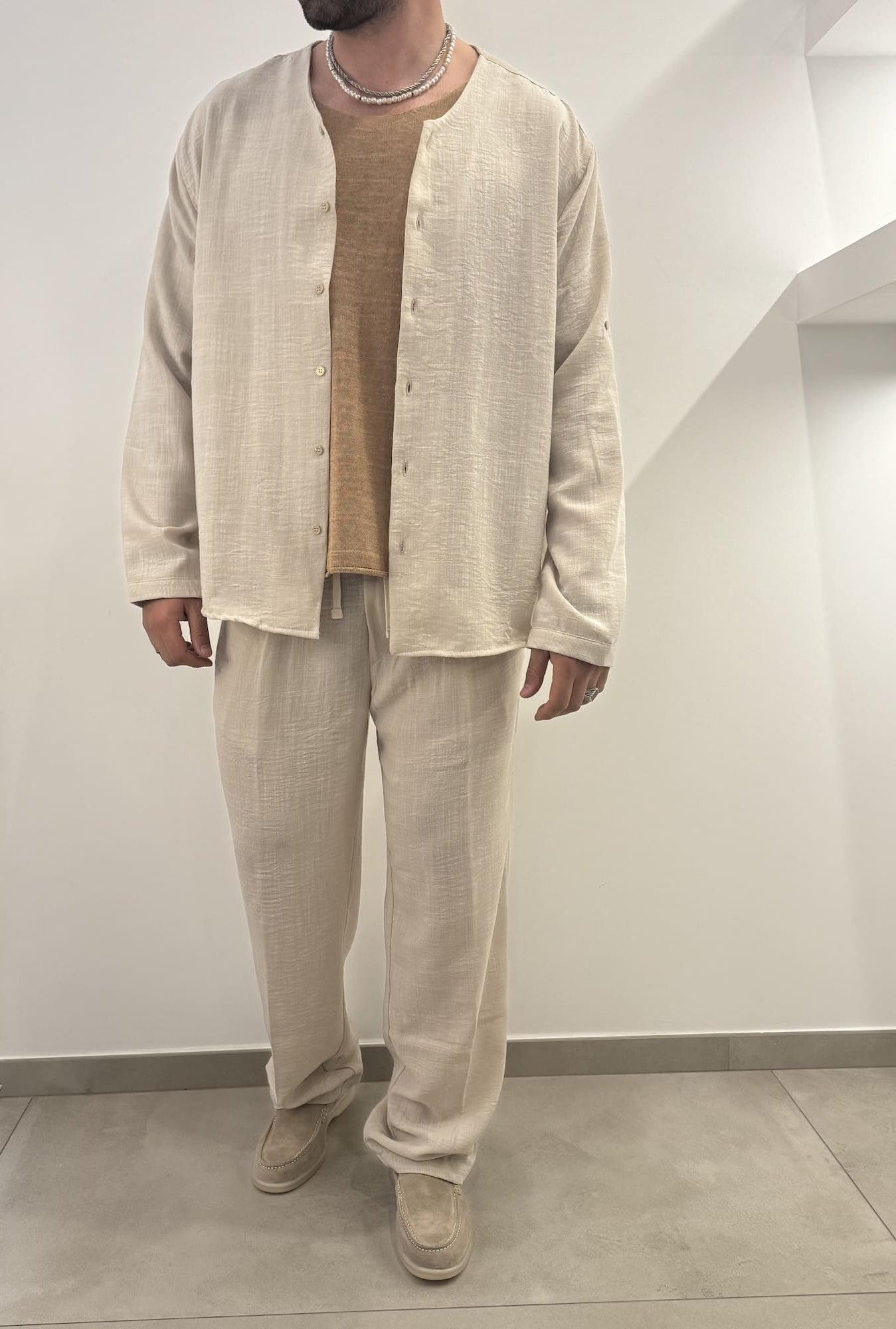 Coordinato effetto lino