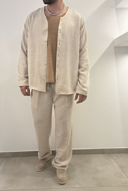 Coordinato effetto lino
