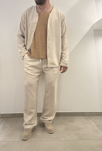 Coordinato effetto lino