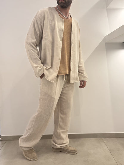 Coordinato effetto lino