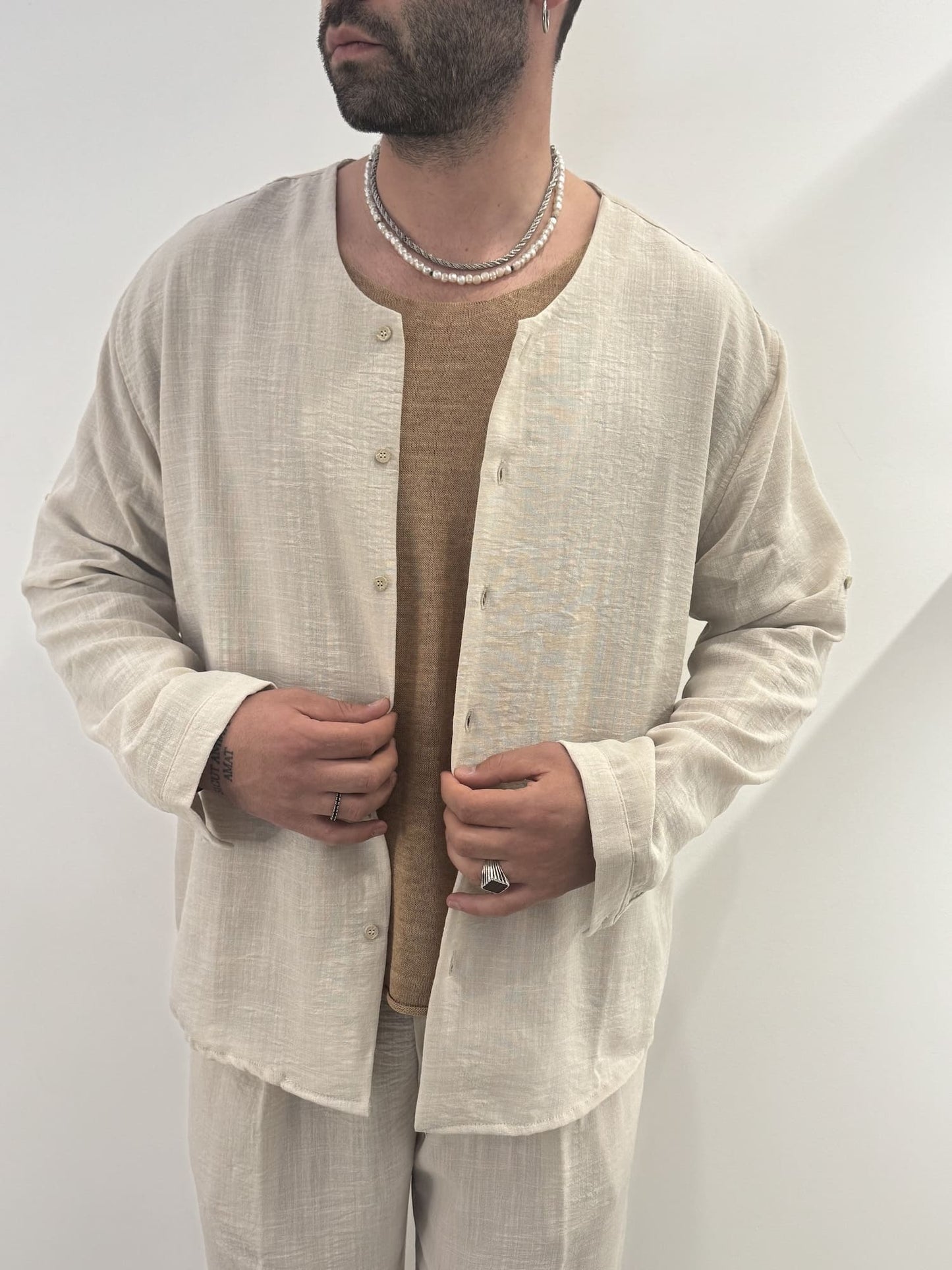 Coordinato effetto lino
