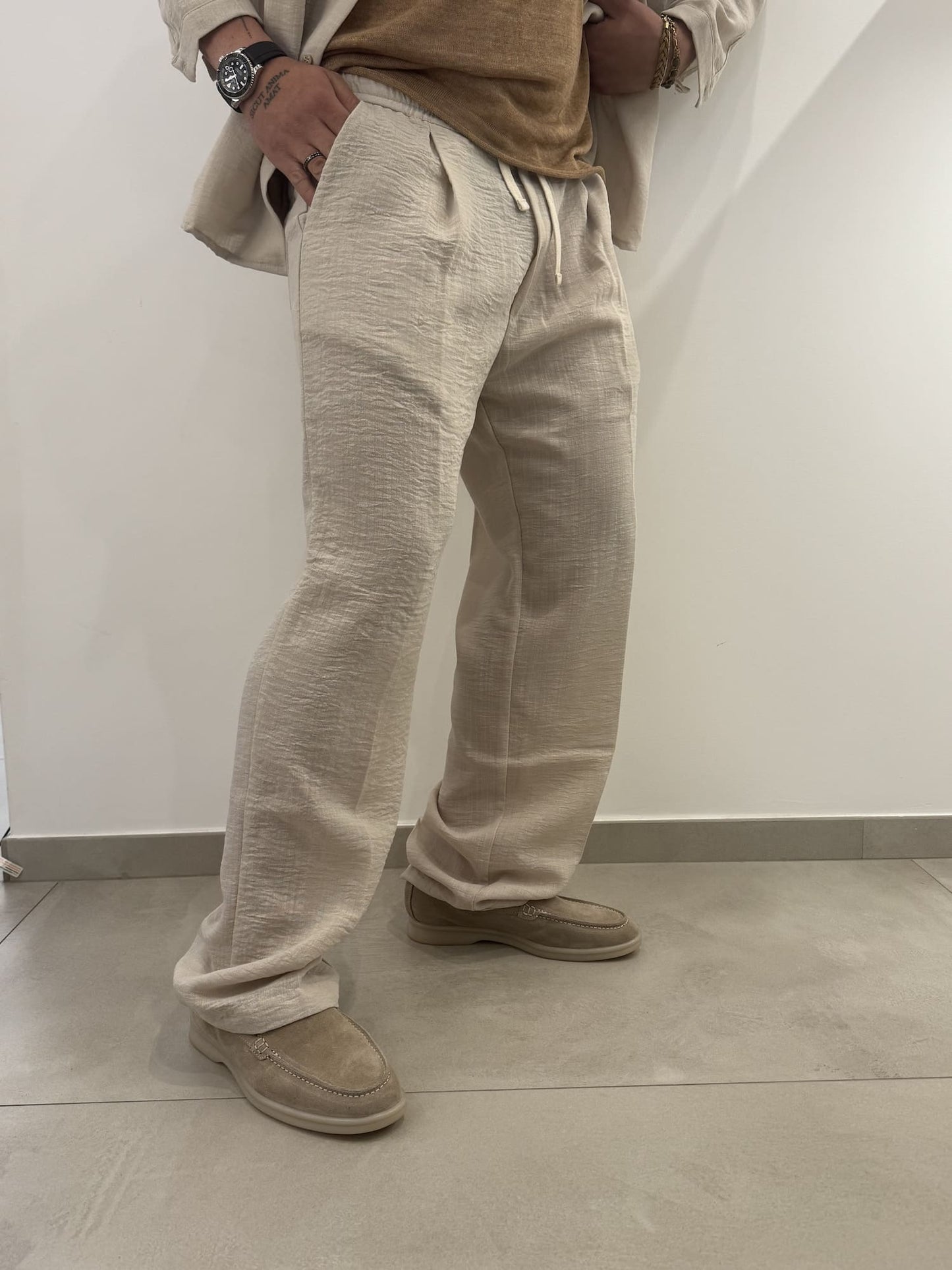 Coordinato effetto lino
