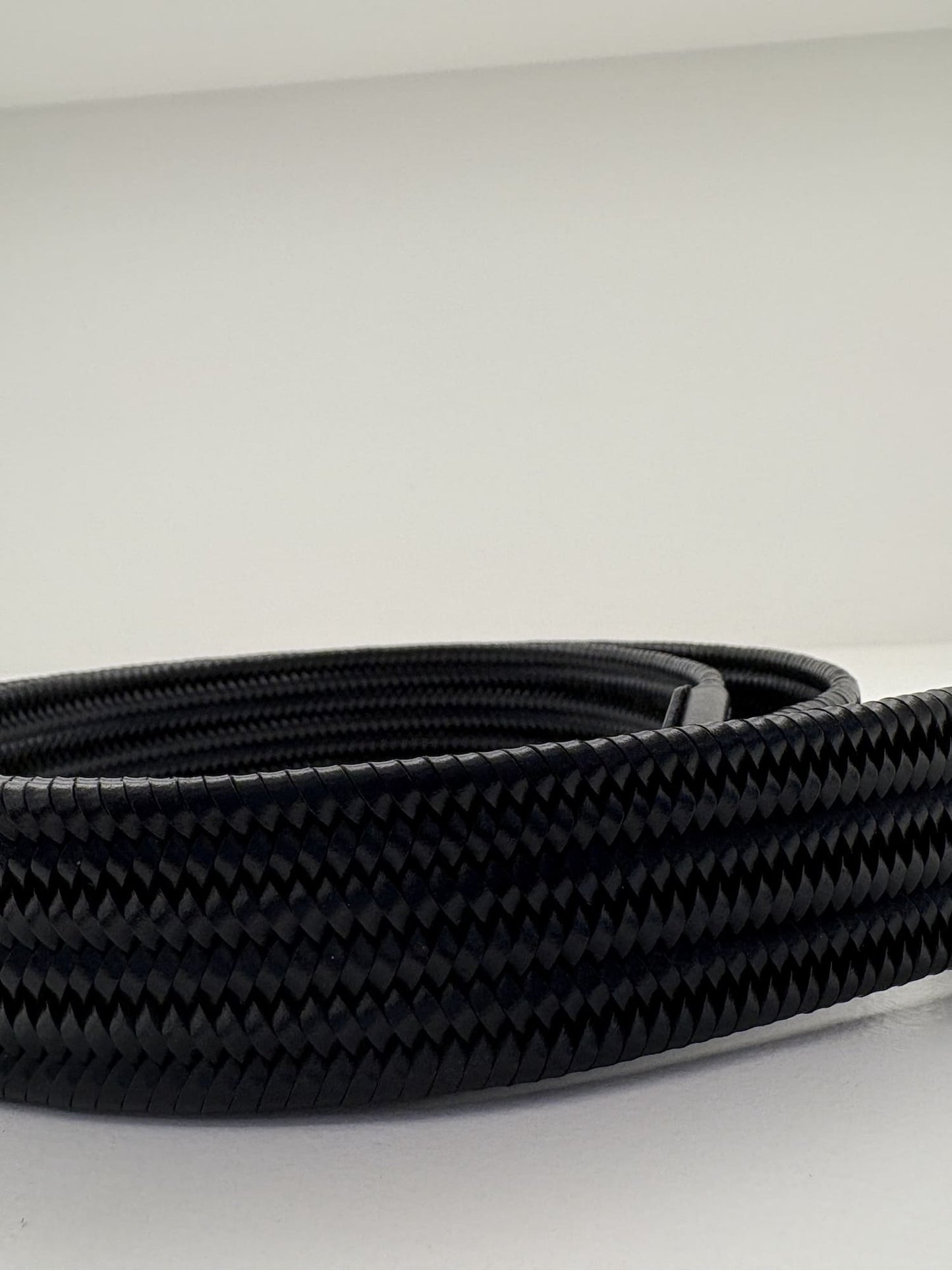 Cintura ad intreccio elastica in pelle