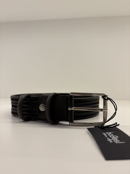 Cintura ad intreccio elastica in pelle