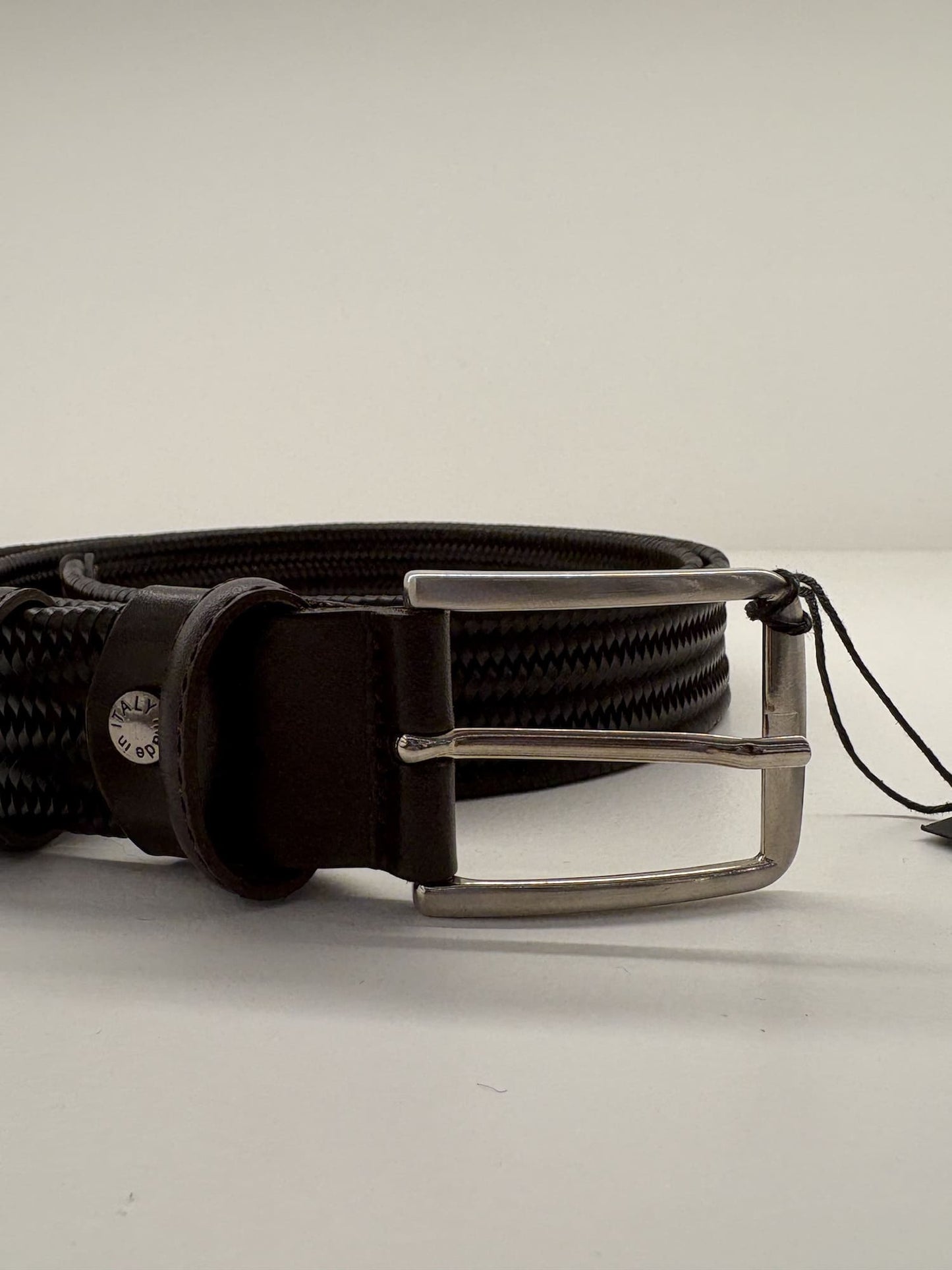 Cintura ad intreccio elastica in pelle