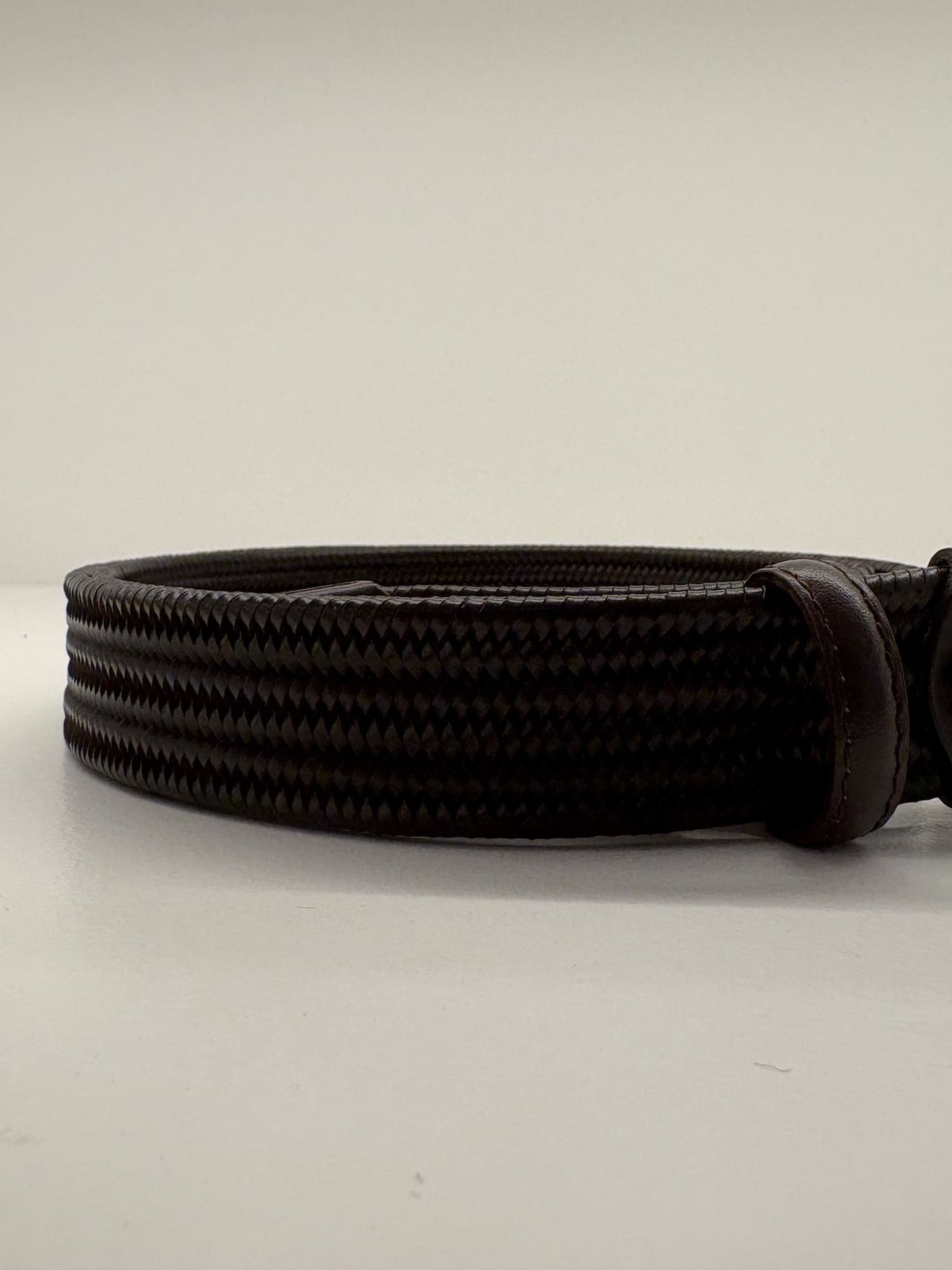 Cintura ad intreccio elastica in pelle