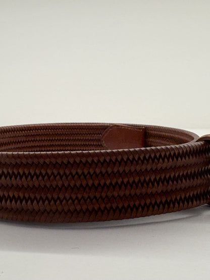 Cintura ad intreccio elastica in pelle