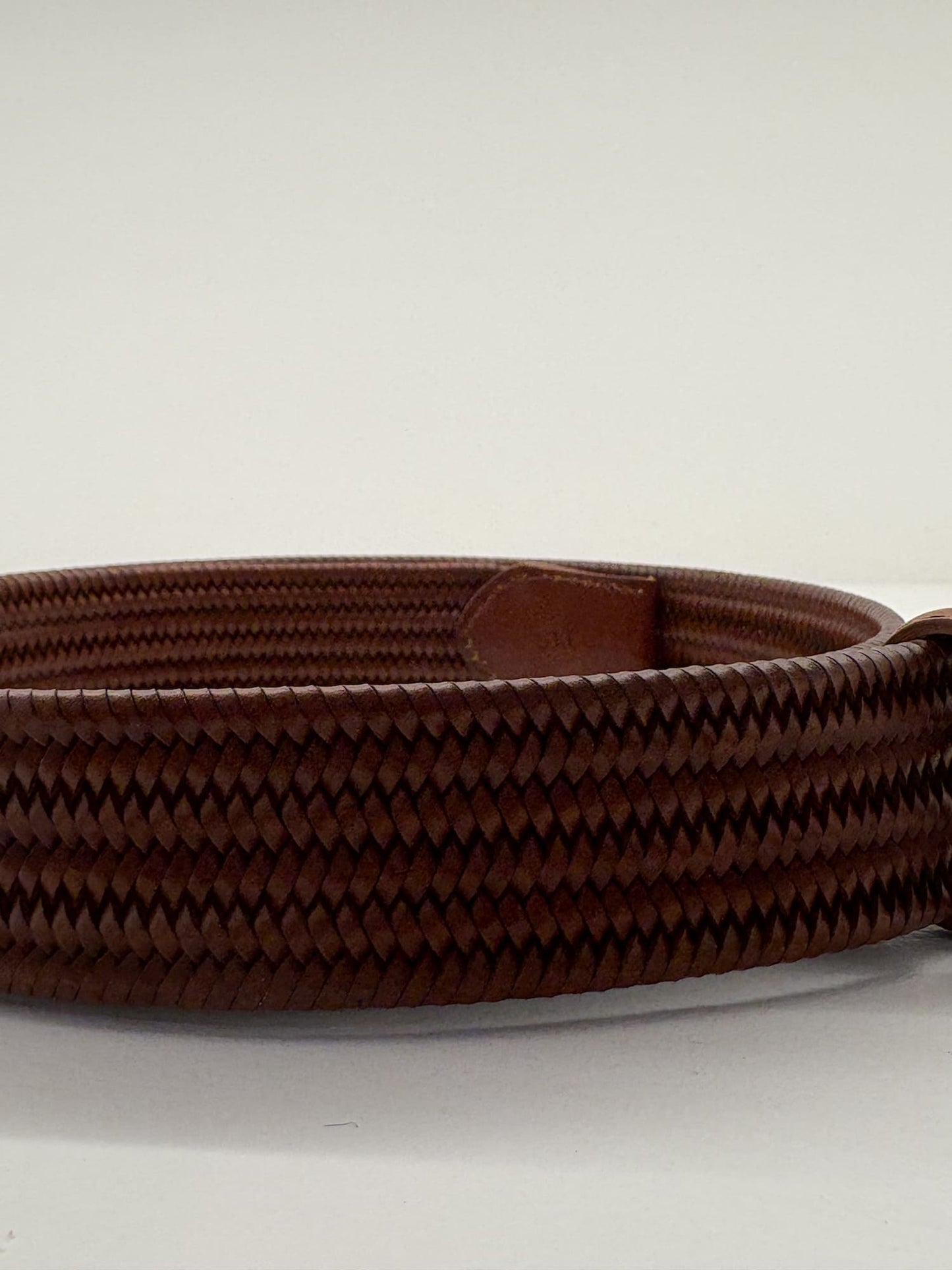 Cintura ad intreccio elastica in pelle