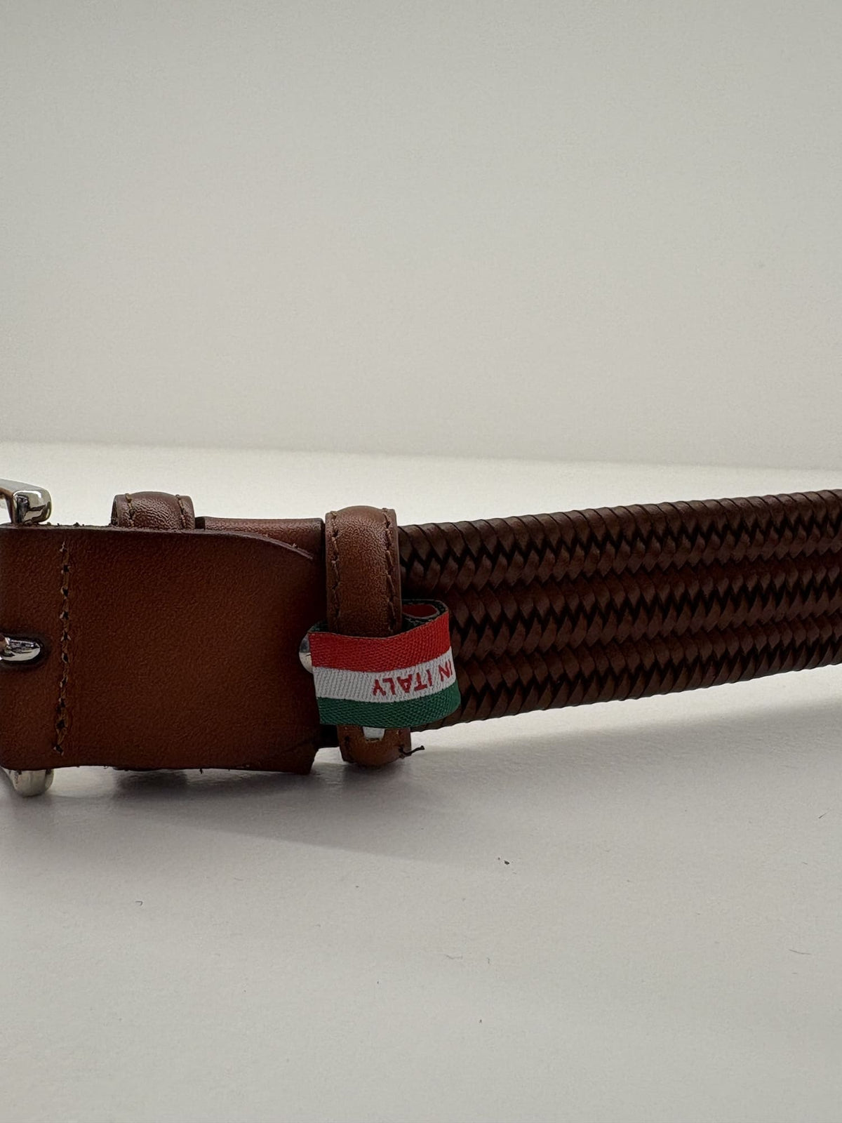 Cintura ad intreccio elastica in pelle