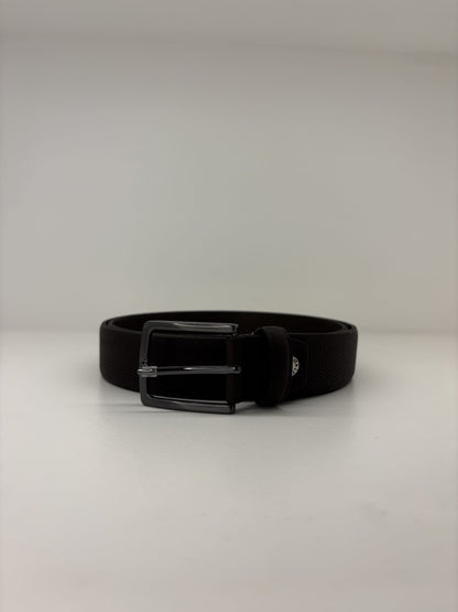 Cintura in pelle lavorata marrone