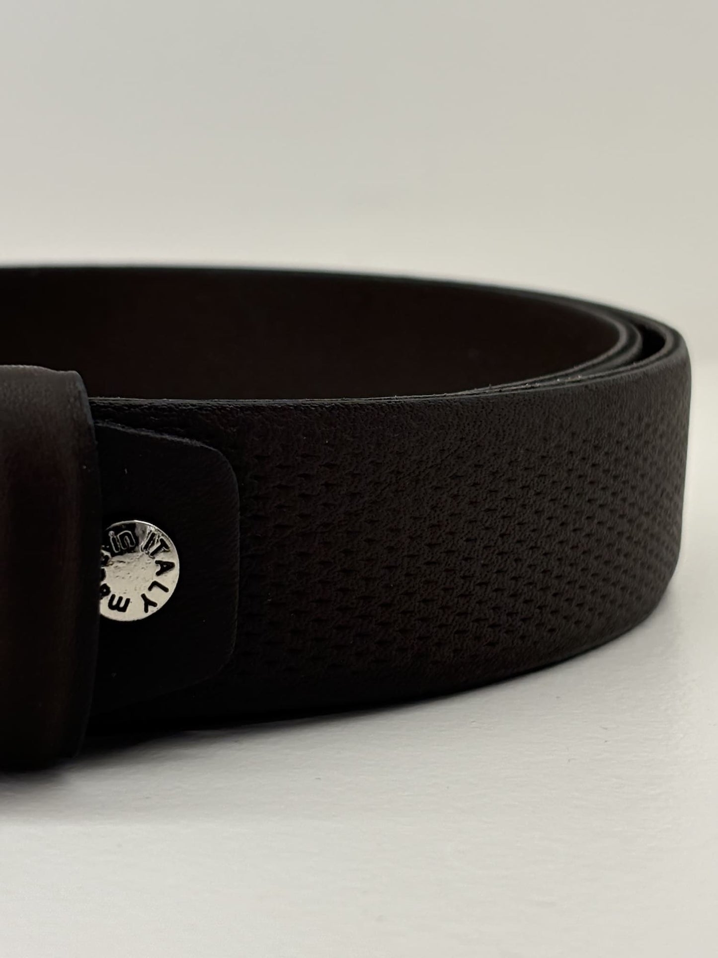 Cintura in pelle lavorata marrone