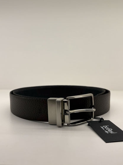 Cintura in pelle martellata reversibile bicolore