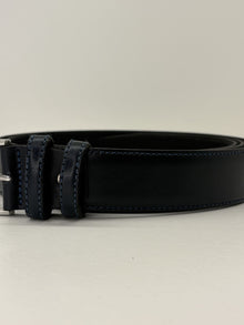 Cintura in pelle uomo over blu