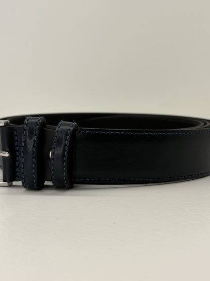 Cintura in pelle uomo over blu