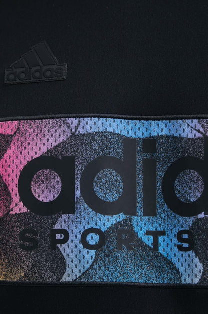 T-shirt Adidas con logo centrale e tre righe sulle maniche