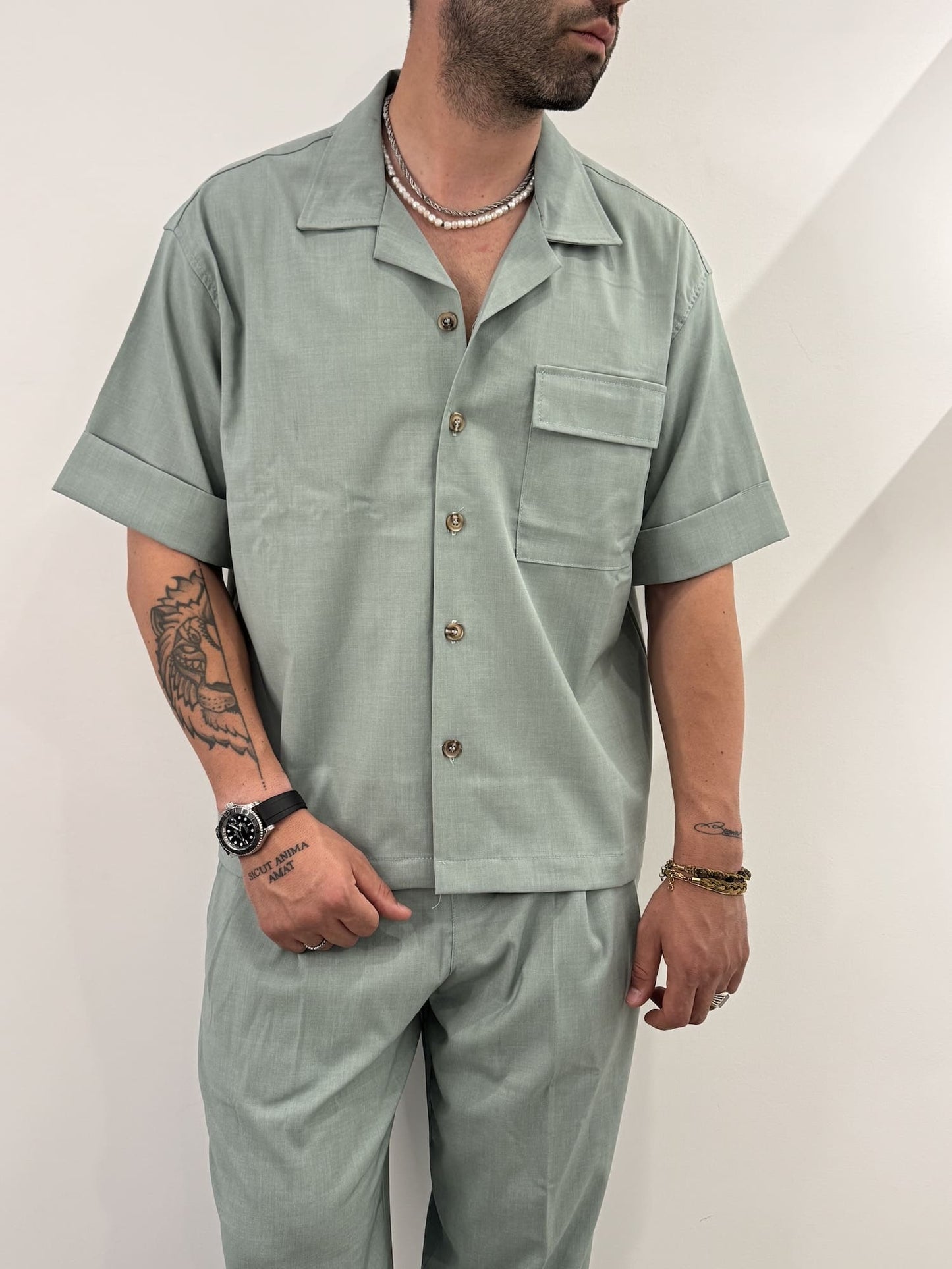 Coordinato sportivo baggy verde menta