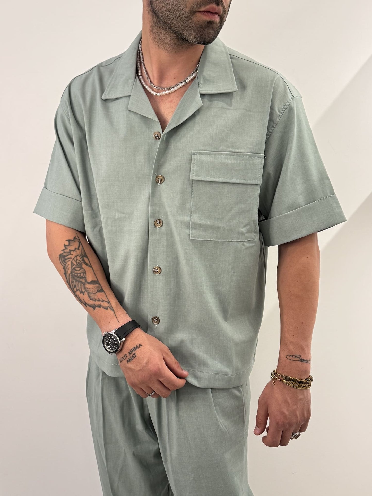 Coordinato sportivo baggy verde menta