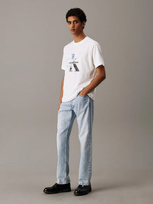 T-shirt con stampa fotografica e monogramma