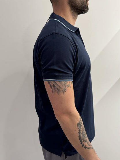 Polo in piquet con mezza zip