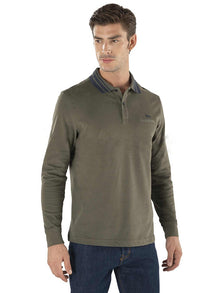 Polo Maniche lunghe collo rigato e taschino Harmont & Blaine