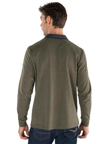 Polo Maniche lunghe collo rigato e taschino Harmont & Blaine