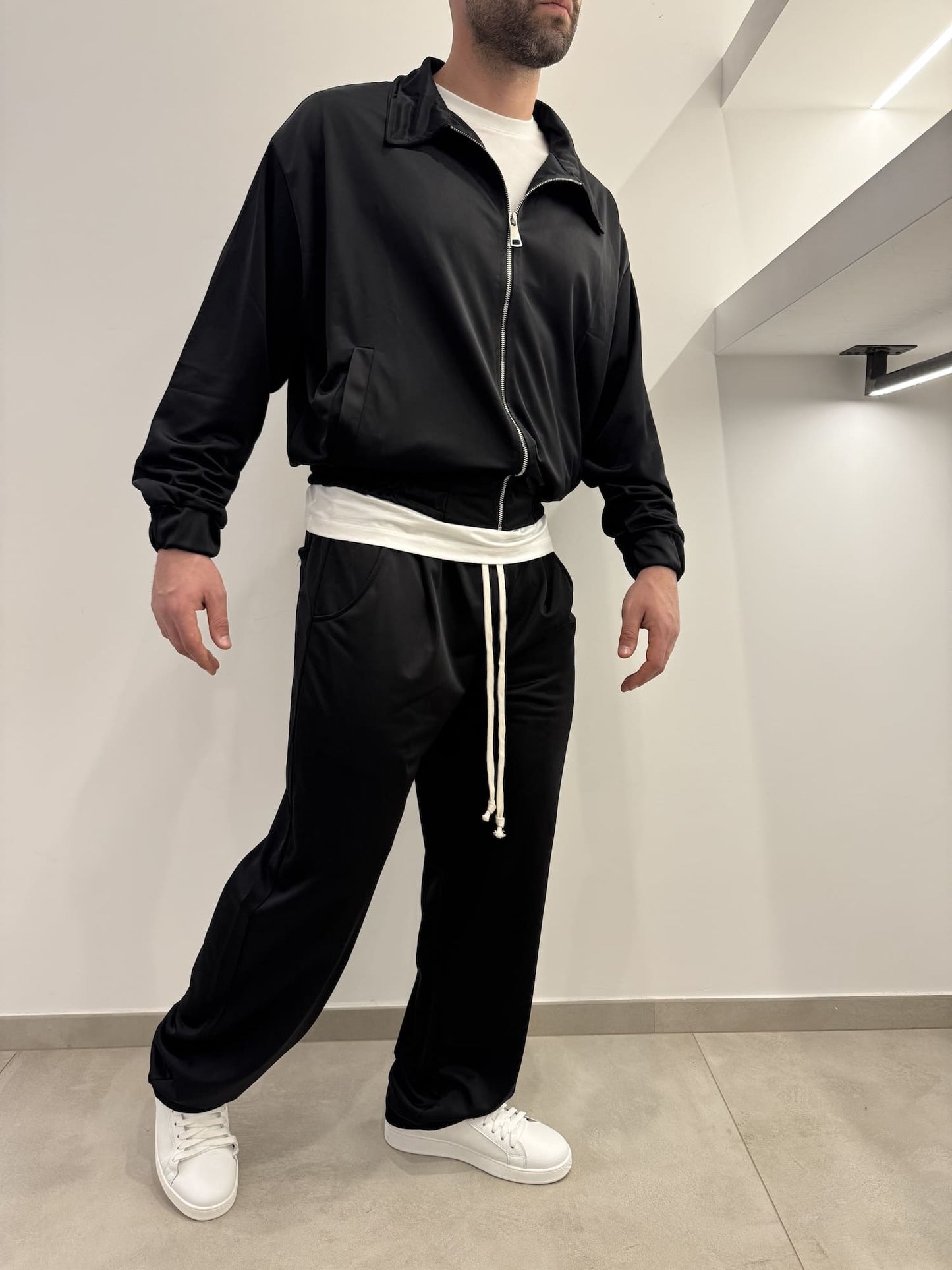 Coordinato acetato con zip