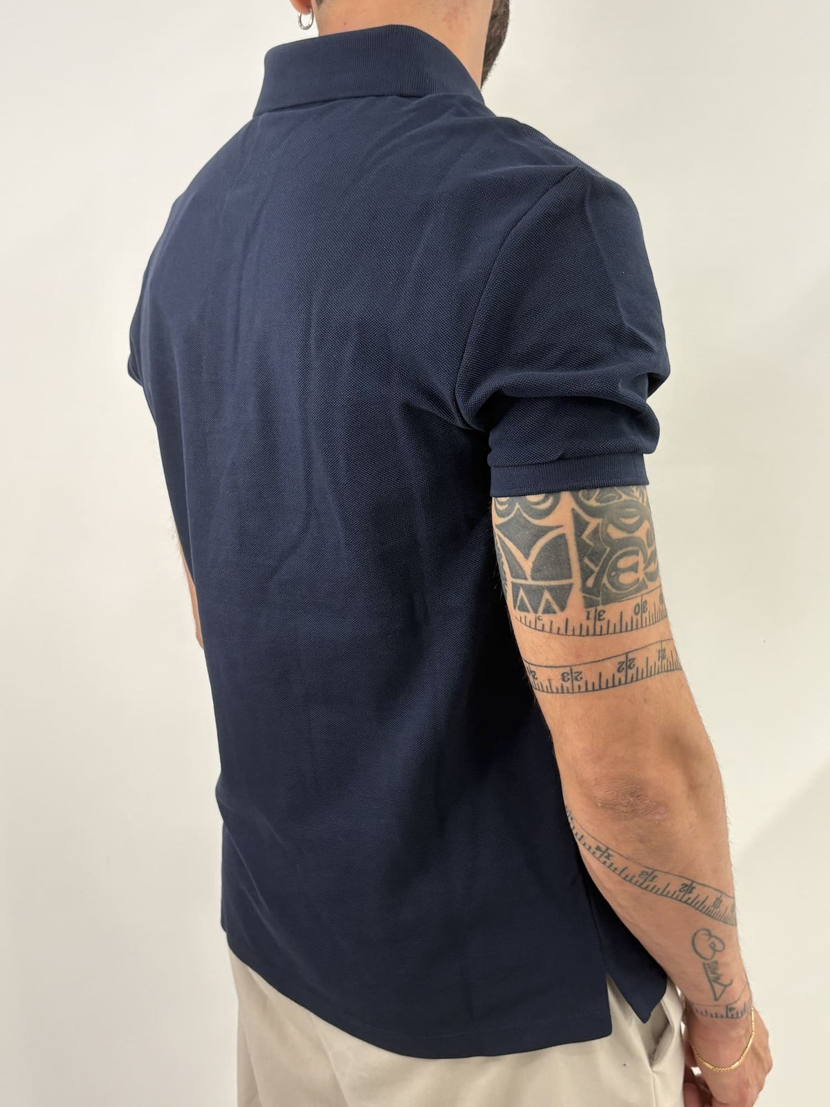 Polo classica in piqué in misto cotone Calvin Klein Dark Sapphire