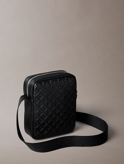 Borsa reporter con monogramma stampato all over
