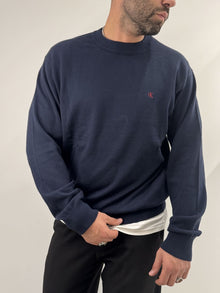 Maglione con monogramma in cotone taglio relaxed Calvin Klein