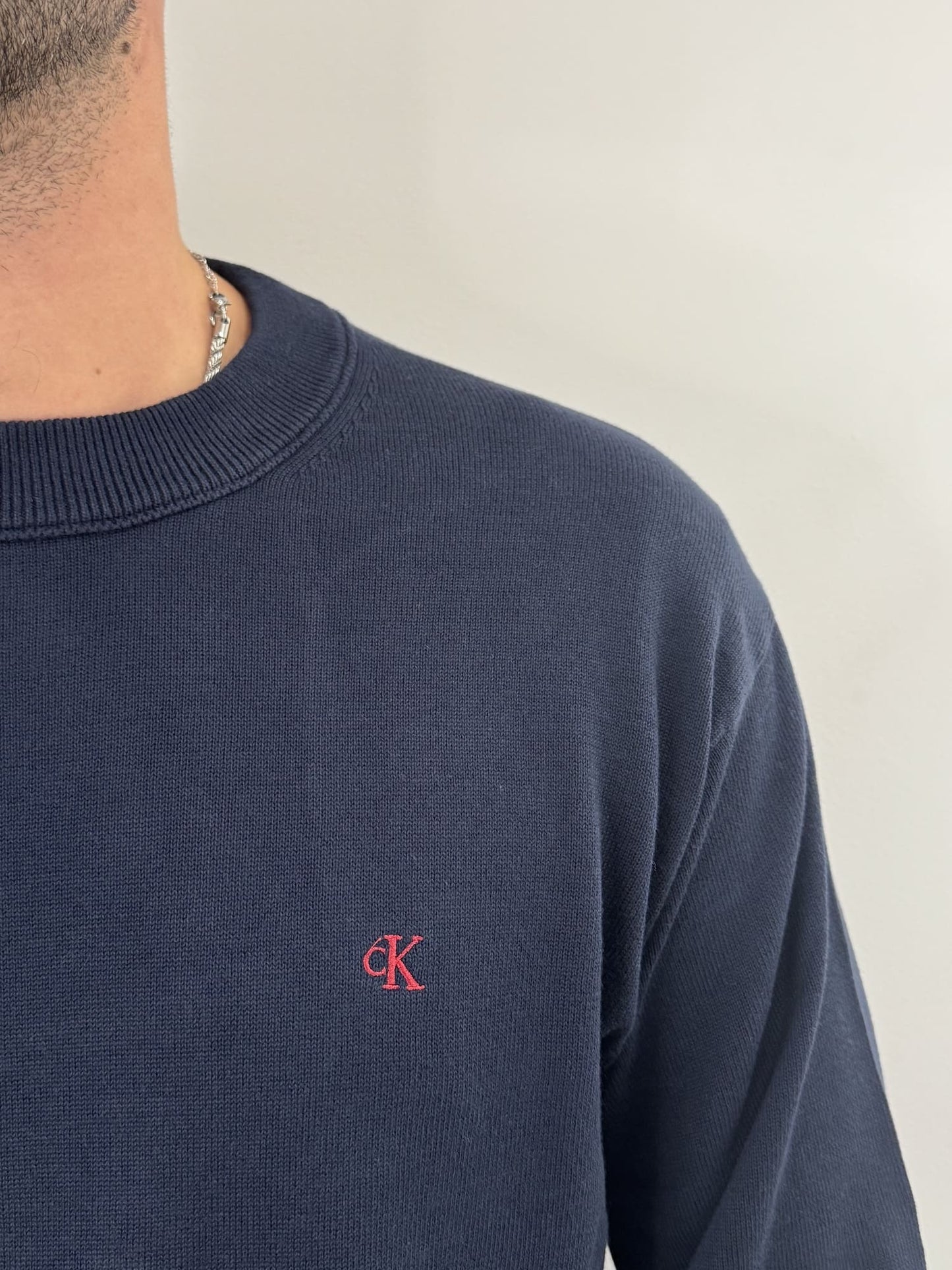 Maglione con monogramma in cotone taglio relaxed Calvin Klein