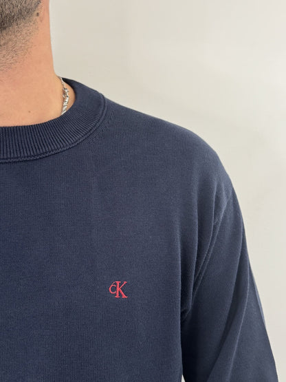 Maglione con monogramma in cotone taglio relaxed Calvin Klein