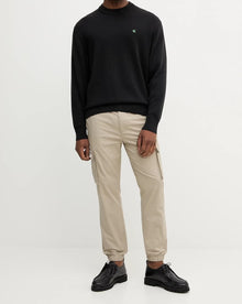 Maglione con monogramma in cotone taglio relaxed Calvin Klein Black