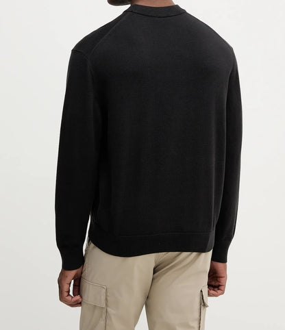Maglione con monogramma in cotone taglio relaxed Calvin Klein Black