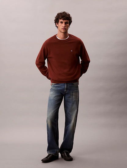 Maglione con monogramma in cotone taglio relaxed Calvin Klein