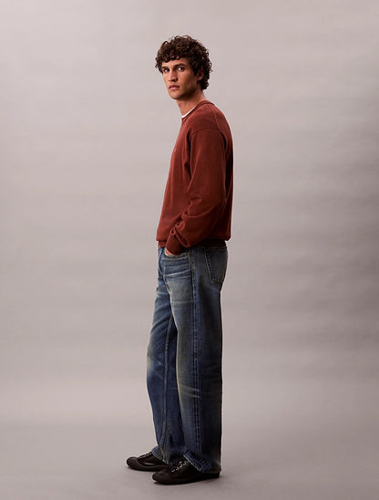 Maglione con monogramma in cotone taglio relaxed