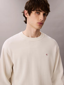 Maglione con monogramma in cotone taglio relaxed