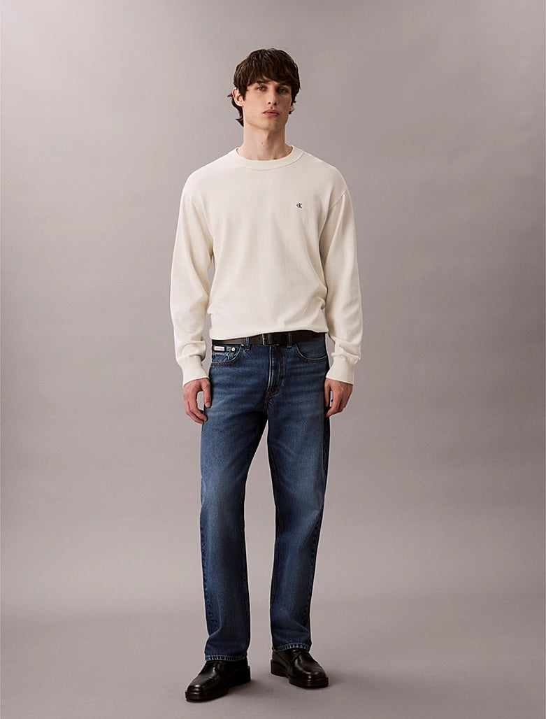 Maglione con monogramma in cotone taglio relaxed