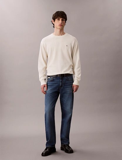 Maglione con monogramma in cotone taglio relaxed