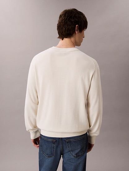 Maglione con monogramma in cotone taglio relaxed