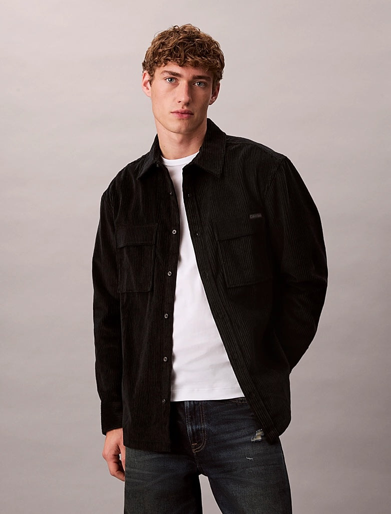 Camicia button-down taglio relaxed in velluto a coste Calvin Klein
