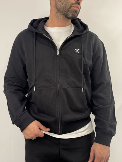 Felpa Calvin Klein con zip e cappuccio Black