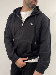 Felpa Calvin Klein con zip e cappuccio Black