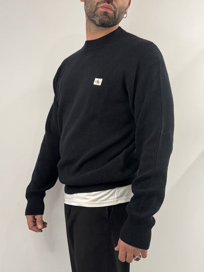 Maglione Calvin Klein Black a costine