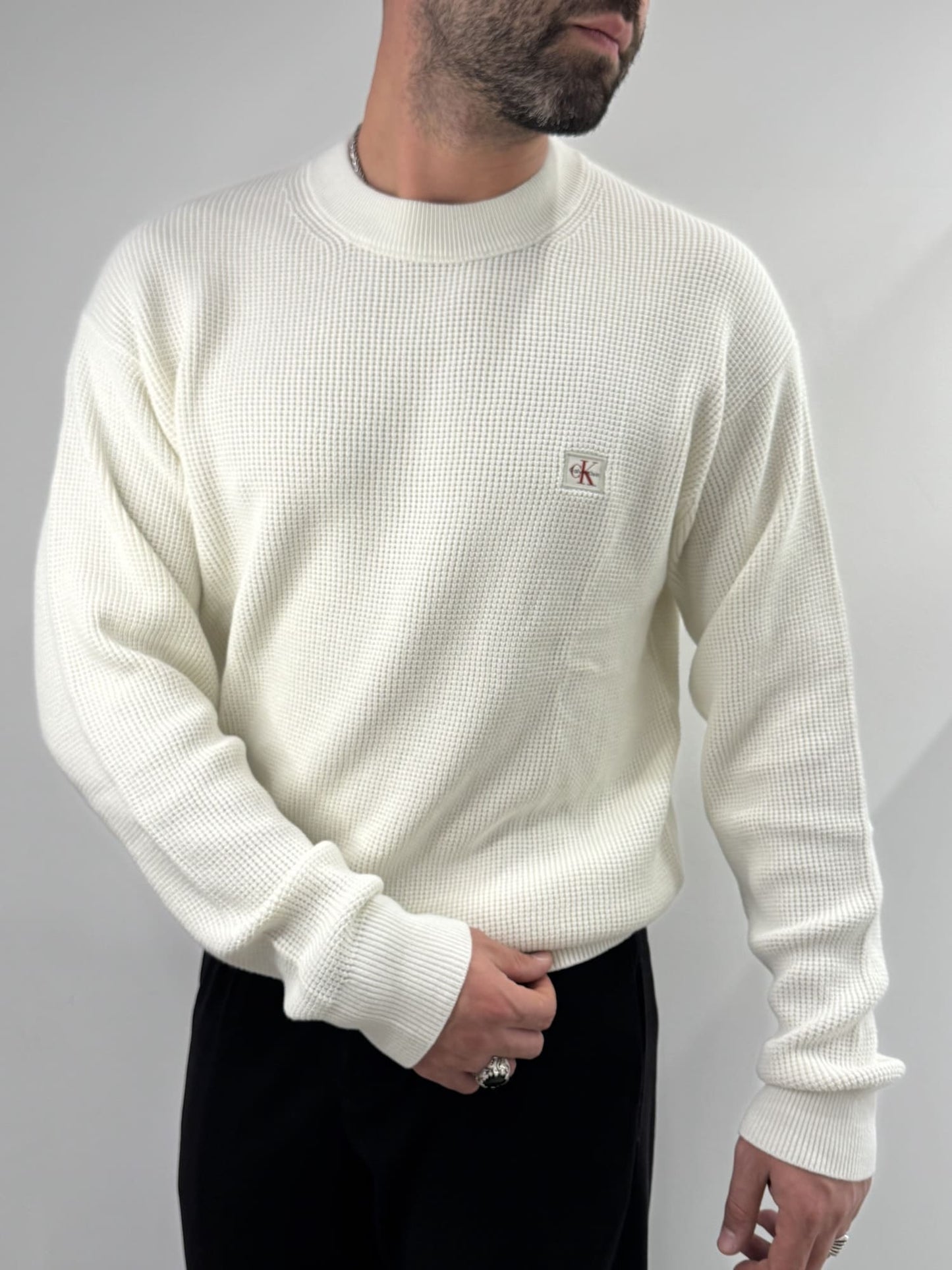 Maglione Calvin Klein Black a costine